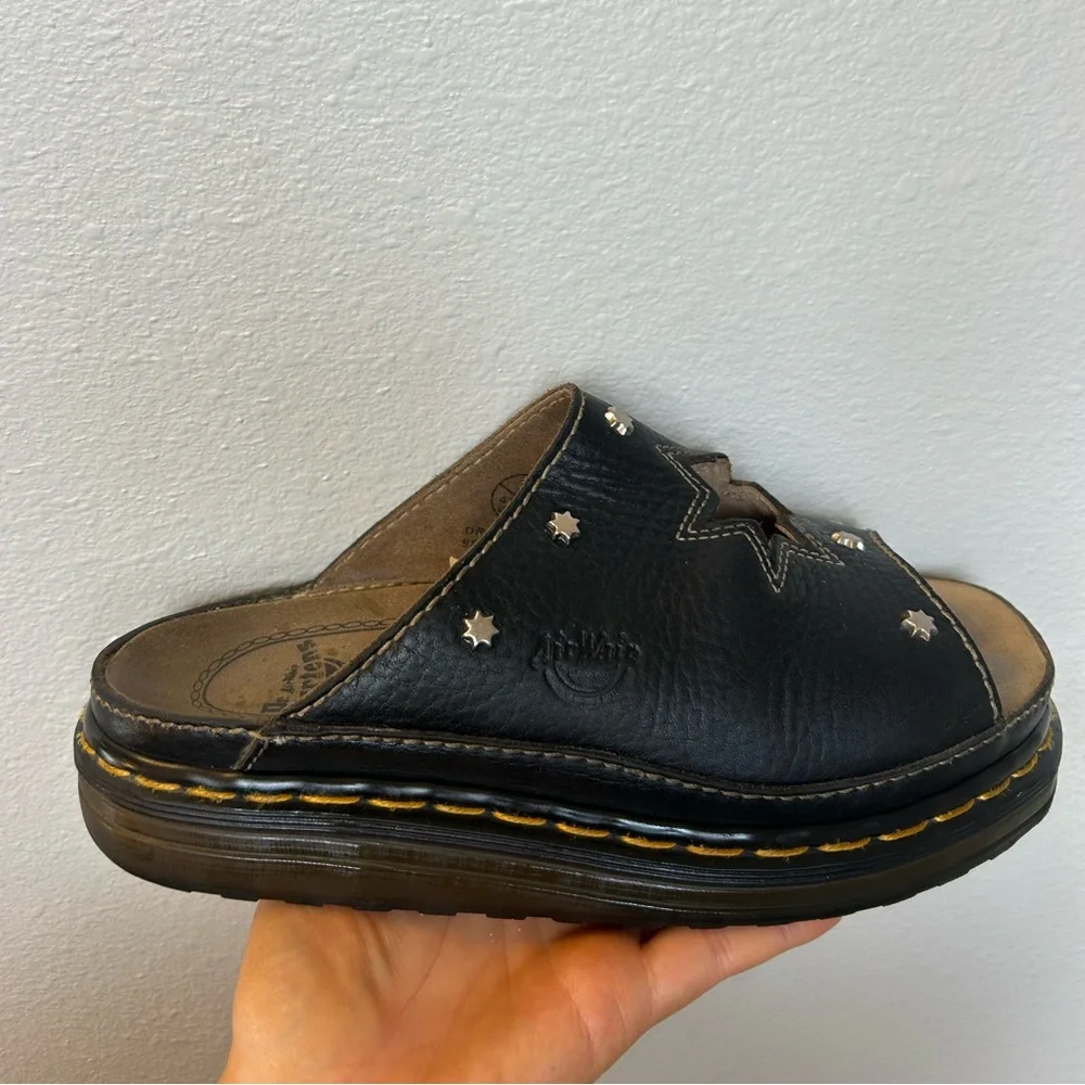 RARE vintage Dr Marten Star Cut Out Studded Slides Made In England Dunnet Sandal - Picture 8 of 17